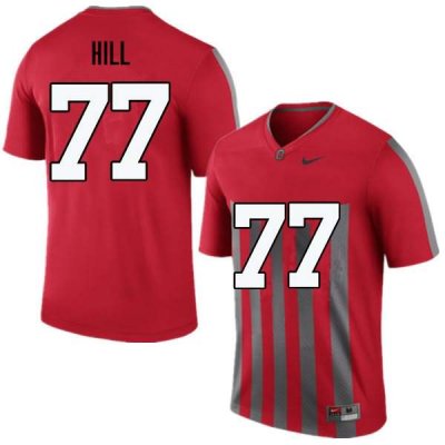 Men's Ohio State Buckeyes #77 Michael Hill Throwback Nike NCAA College Football Jersey Jogging PQC7644OI